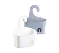 2 corbeilles de douche extensible avec crochet, 1 blanc et 1 gris BadeStern