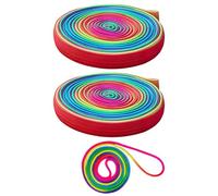 2 Cordes élastiques En Caoutchouc De Sport Avec 1 Corde Arc-En-Ciel, Ruban Arc-En-Ciel, Corde Torsadée En Caoutchouc, Corde à Sauter (Couleur Arc-En-Ciel)