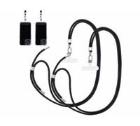 2 cordons tour de cou pour smartphone - coloris noir / métal argenté St. Leonhard