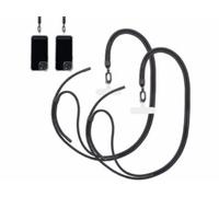 2 cordons tour de cou pour smartphone - coloris noir / métal noir St. Leonhard