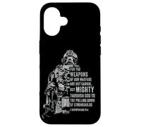 2 Corinthians 10:4 Weapons of Warfare Mighty God Bible Verse Coque pour iPhone 16