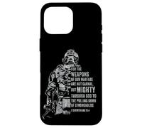 2 Corinthians 10:4 Weapons of Warfare Mighty God Bible Verse Coque pour iPhone 16 Pro Max
