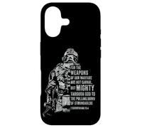 2 Corinthians 10:4 Weapons of Warfare Mighty God Bible Verse Coque pour iPhone 17