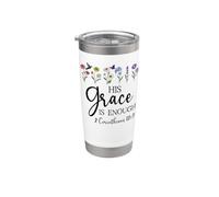 2 Corinthians 12:9 Christian Bible Verse His Grace is Enough Gobelet isotherme en acier inoxydable double paroi