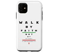 2 Corinthians 5:7 - Walk by Faith Not by Sight Vision Chart Coque pour iPhone 11