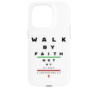 2 Corinthians 5:7 - Walk by Faith Not by Sight Vision Chart Coque pour iPhone 15 Pro