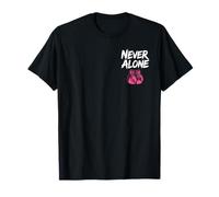 2 côtés de la Sensibilisation au Cancer du Sein Never Alone Keep Fighting T-Shirt