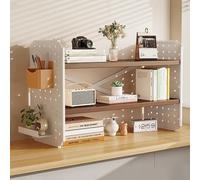 2 Couches DIY Étagère Livre Bureau Bibliothèque Organisateur De Bureau À Poser, Bibliothèque Pour Bureaux D'ordinateur, Étagère De Rangement Pour Maison Dortoir Bureaux(B,40x20x36CM/16x8x14in)