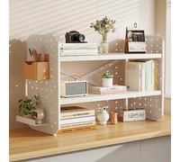 2 Couches DIY Étagère Livre Bureau Bibliothèque Organisateur De Bureau À Poser, Bibliothèque Pour Bureaux D'ordinateur, Étagère De Rangement Pour Maison Dortoir Bureaux(C,60x20x36CM/24x8x14in)