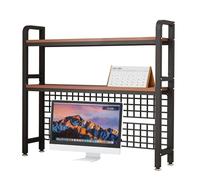 2 Couches DIY Étagère Livre Bureau Bibliothèque Organisateur De Bureau À Poser - Étagère De Comptoir Polyvalente, Étagère De Rangement En Bois Et Métal, Présentoir De Rangement Autonome(95x20x98cm)