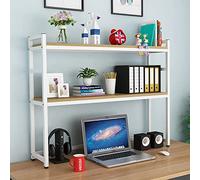 2 Couches DIY Étagère Livre Bureau Bibliothèque Organisateur De Bureau À Poser, Étagère De Huche De Comptoir En Bois Polyvalente, Organisateur De Support D'étagère D'affichage Réglable ( Color : White