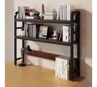 2 Couches DIY Étagère Livre Bureau Bibliothèque Organisateur De Bureau À Poser, Étagère De Rangement Autoportante En Bois Et Métal, Présentoir Multifonctionnel for Fournitures De Table(B,75*20*99cm)