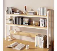 2 Couches DIY Étagère Livre Bureau Bibliothèque Organisateur De Bureau À Poser, Étagère De Rangement Autoportante En Bois Et Métal, Présentoir Multifonctionnel for Fournitures De Table(A,55*20*99cm)