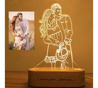 2 Couleur Personnalité photo Lampe 3D Illusion Nuit Lumière LED Bureau Table Lampe 7 Couleur Tactile Lampe Maison Chambre Bureau Décor pour Enfants D'anniversaire De Noël Cadeau (2 couleurs, F)