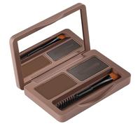 2 couleurs de poudre à sourcils imperméable à l'eau naturelle - Kit de sculpture duo pour filles et femmes - Marron foncé et gris - 1 lot, naturel