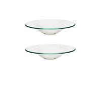 2 coupelles en verre - Pour parfum d'ambiance - Verre - Rond - 11,8cm diamètre