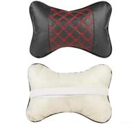 2 Coussin Nuque pour voiture en PU, Appui-tête 2 Coussin Nuque | Ergonomique pour Siège Auto, Support Cervical pour confortable Réducteur de Fatigue, pour accessoire pour intérieur et Beige