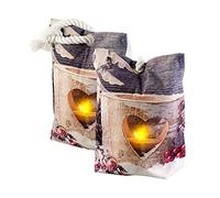 2 coussins bloque porte à LED motif de bougie chauffe-plat - 20 x 14 cm [Infactory]