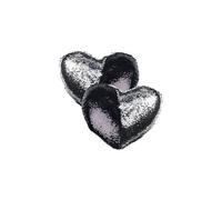 Wilson Gabor 2 coussins cœur paillettes et velours, coloris noir & argent