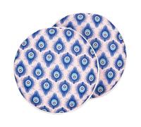 2 Coussins Décoratifs de Jardin Bleu et Rose à Motif de Paon 40 x 40 cm Ceriana