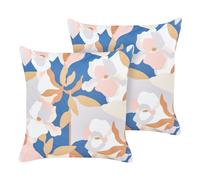 2 Coussins Décoratifs de Jardin Multicolores à Motif Floral 45 x 45 cm Verezzi