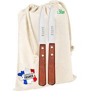 2 Couteaux Office Manche Vernis Fabrication française dans Un Sac Coton