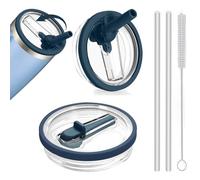 2 Couvercle Etanche pour Stanley Cup 40 oz, Couvercles de Remplacement Anti-Fuite avec 2 Pailles et 1 Brosse de Nettoyage, Accessoires pour Stanley Cup (Bleu-1)