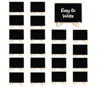 2. COUVERCLES DE PANNEAU EN BOIS - 20 PACK PETITE TABLETTE TABLETTE Planche à Message avec Support Chevalet | Mini tableaux noirs réutilisables pour chaises de mariage, tables à dessert, décoration de