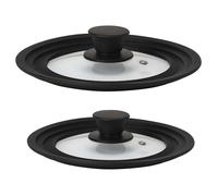 2 Couvercles Universel Poêle à Frire Casseroles 16-18-20/ 24-26-28 Verre Silicon Briebe TotaLid Transparent 00966
