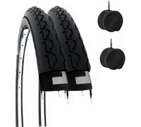 2 Couvertures 24 X 1 3/8 (37-540) + Chambres à Air Peneumatici Noirs Landau 24''