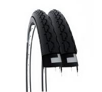 2 COUVERTURES 24 X 1 3/8 (37-540) Paire de pneus Noirs pour Voiture handicapée CARROSSELLE City Bike 24"