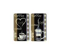 - 2 Couvre-plaques universel Arome du café - 52 x 30 cm - Multicolore