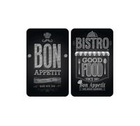2 Couvre-Plaques Universel Bistrot - 30 X 52 Cm - Noir Noir