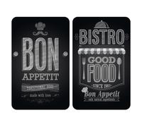 2 Couvre-Plaques Universel Bistrot - 30 X 52 Cm - Noir Noir