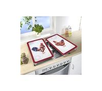WENKO Protection plaque de cuisson "Ferme" en verre trempé| Pour toute plaque | Couvre plaque de cuisson, planche à découper, extension plan de travail | Lot de 2 | 52x30cm | Multicolore