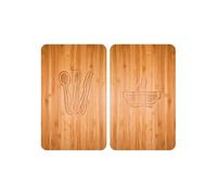 Wenko - 2 Couvre-plaques universel Lunch - 30 x 52 cm - Marron Marron