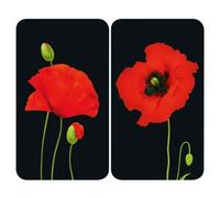 2 Couvres-plaques universel Coquelicot - 52 x 30 cm - Multicolore