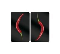 2 Couvres plaques universelle Peperoni - L. 52 x l. 30 cm - Noir