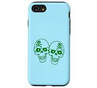 2 crânes de Pirate Squelette Halloween Deux équipes Dessin animé Amis Coque pour iPhone SE (2020) / 7/8