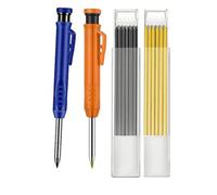 2 Crayons De Charpentier, Crayons De Charpentier Solides Avec Taille-Crayon Intégré, Crayons De Dessin Mécaniques Pour Le Travail Du Bois
