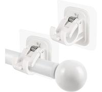 2 crochets adhésifs pour tringle à rideaux, fixations pour barre transversale de rideau de porte, sans perçage, réglables (blanc)