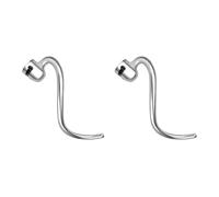 2 crochets pétrisseurs pour batteur Kitchenaid à cuve relevable 5/6 qt | Structure en acier inoxydable et aluminium; lavage à la main à l’eau après utilisation.