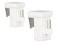 2 crochets supports de tringle à rideaux pour vitrage extensible, à clipser sur l'ouvrant, chaque crochet supporte + de 500 gr, adaptateur pour tringle Ø 10/12 mm fourni