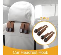 2 crochetts De Siège Auto Universels Pour Appuie-Tête Voiture Pour La Plupart Des Voitures, Suv Et Camions crochetts Organisateur Siège Arrière Voiture Marron Noir Robustes 16X8Cm