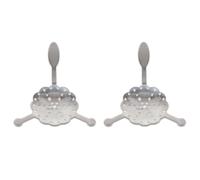 2 cuillères à absinthe, filtre à mailles en acier inoxydable pour glaçons, goutteur de cocktail en bois d'absinthe, filtre à boire évidé, cuillère à fontaine à absinthe, goutteur (Cuillère à Absinthe