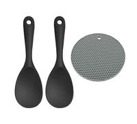 2 cuillères à riz en silicone, 1 cuillère de cuisine manique, grande cuillère, cuillère en silicone, cuillère à soupe en silicone, cuillère à salade de service, vaisselle de cuisine en silicone,