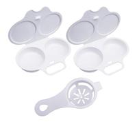 2 Cuiseur Vapeur À Œufs Résistant À La Chaleur, 1 Filtre À Blanc D'Œuf, Boîte À Vapeur Pour Œufs Au Four À Micro-Ondes, Séparateur De Liquide D'Œufs De Cuisson, Ustensiles De Cuisine Créatifs.