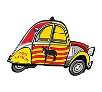 2 CV voiture pays catalan catalunya logo 32 autocollant adhésif sticker logo - Taille : 12 cm