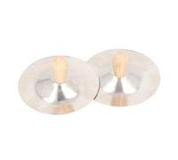 2 cymbales de danse du ventre pour les doigts, instrument de musique à percussion manuelle, mini-cymbales de marche en cuivre avec manche en bois d’érable, idéales pour les enfants