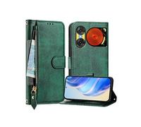 2 De Musique Flip Etui Pour ZTE Nubia Fermeture Eclair Cuir PU Magnétique Titulaire De La Carte FOXDOCK Vert